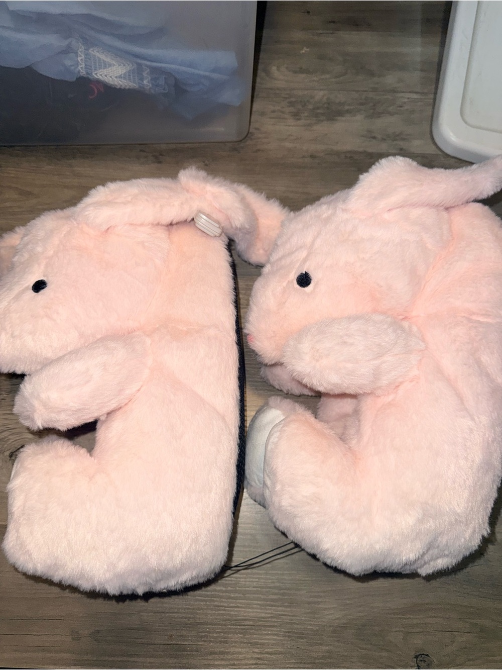 Pink‎ Bunny Slippers Plush Animal House Shoes Women’s Size L (9–10) NEW - Picture 3 of 7